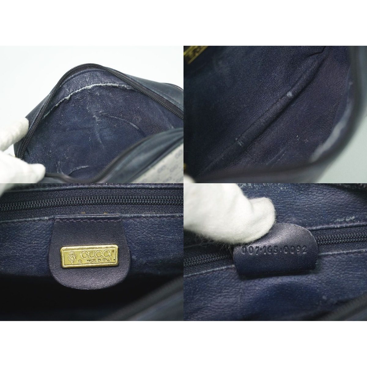 Gucci Micro GG Shoulder Bag Pochette Navy — view 9