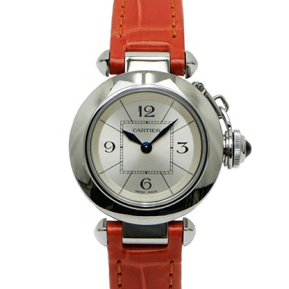 Cartier Miss Pasha Silver Dial SS Quartz Watch Polished