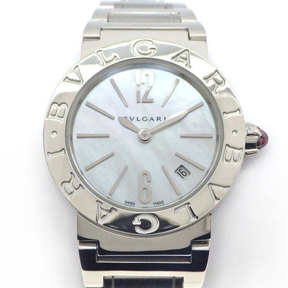 Bvlgari Watch Date White Shell Dial SS Quartz Analog