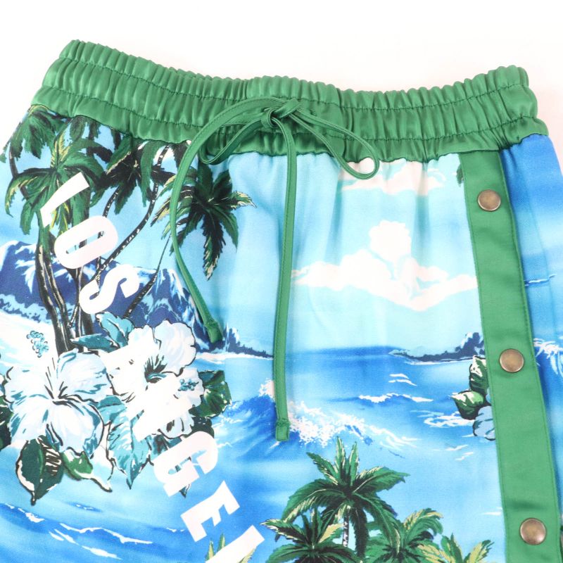 Gucci 693162 100% Cotton Los Angeles Palm Tree Print Skirt Multicolor M Made In