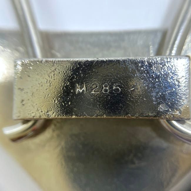 Prada Key Ring Silver Gold Logo Metal Second Hand M285