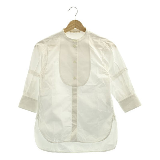 Celine - Phoebe Period Band Collar Tuxedo Shirt - 34 - White - Women's