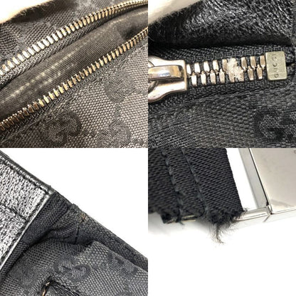 Gucci Body Bag Waist Pouch 28566 GG Canvas Black Zipper Opening Difficulty