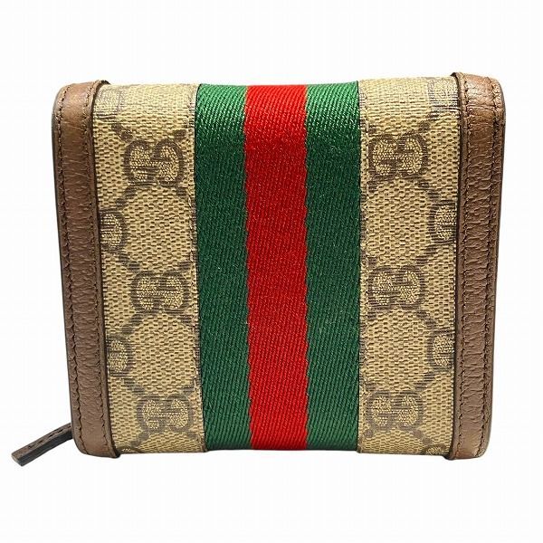 Gucci Ophidia 598662 Sherry Line GG Supreme Bifold Wallet For Women