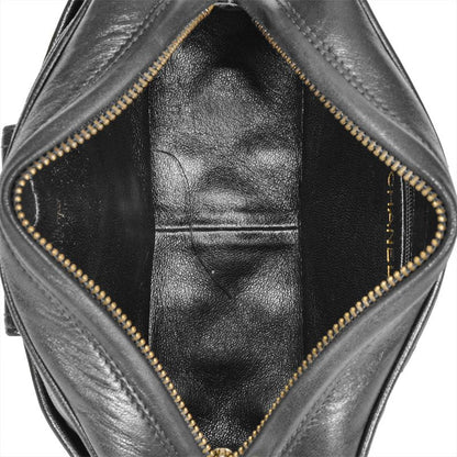 Chanel Matelasse Shoulder Bag Lambskin Black Gold Hardware Coco Mark Fringe