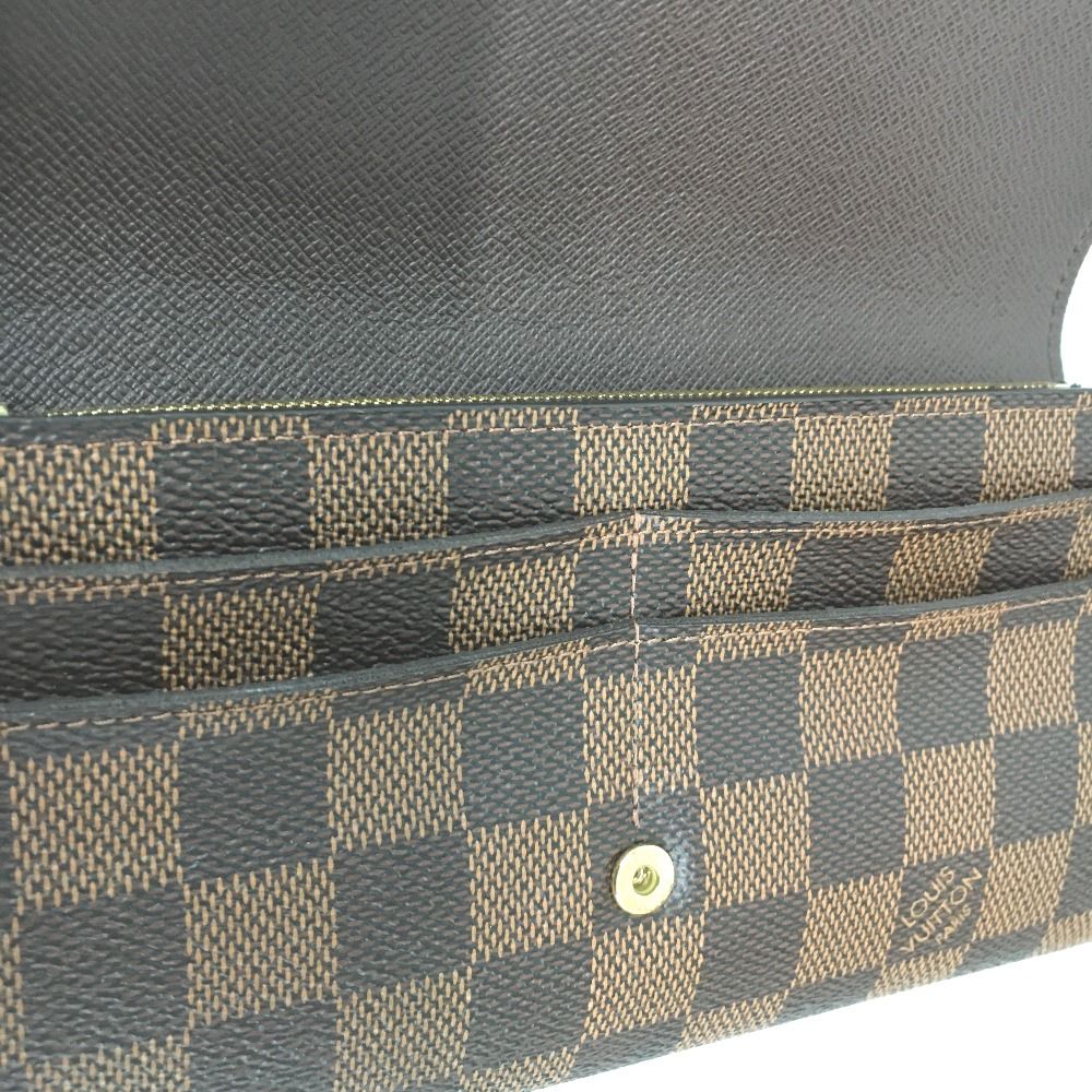 Louis Vuitton Long Wallet Damier Portefeuille Sara Ic Chip Warped