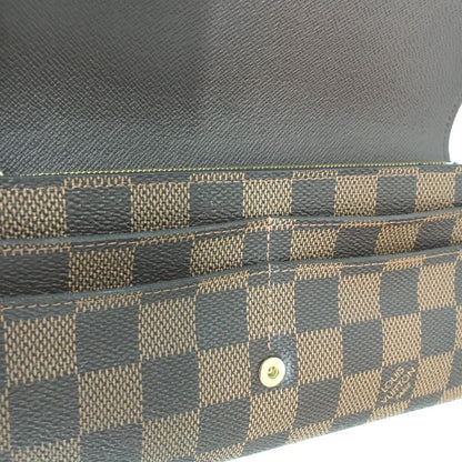Louis Vuitton Long Wallet Damier Portefeuille Sara Ic Chip Warped