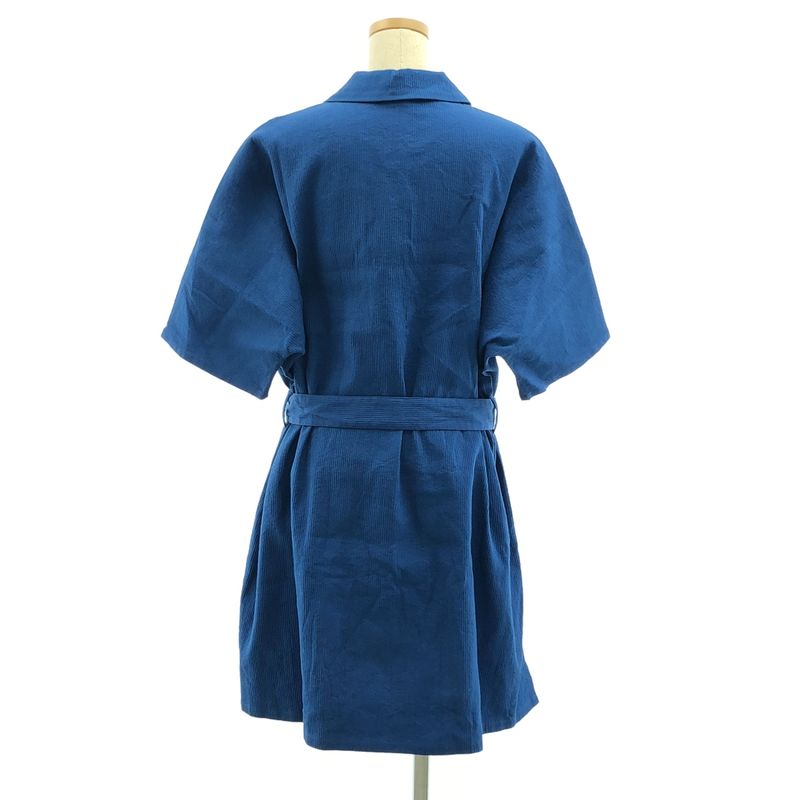 Hermes - Belted Chaine D'ancre Slit Over Dress - 36 - Blue - Women