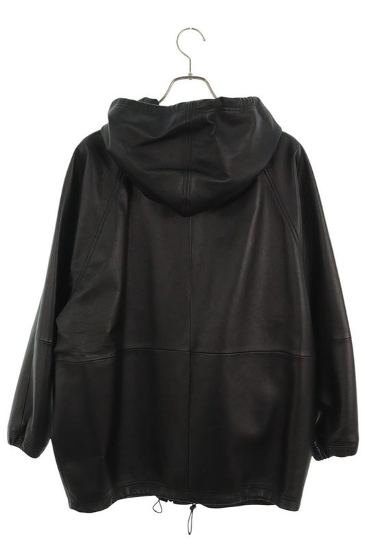 Prada 58a062 Triangle Patch Hooded Leather Jacket Women 38