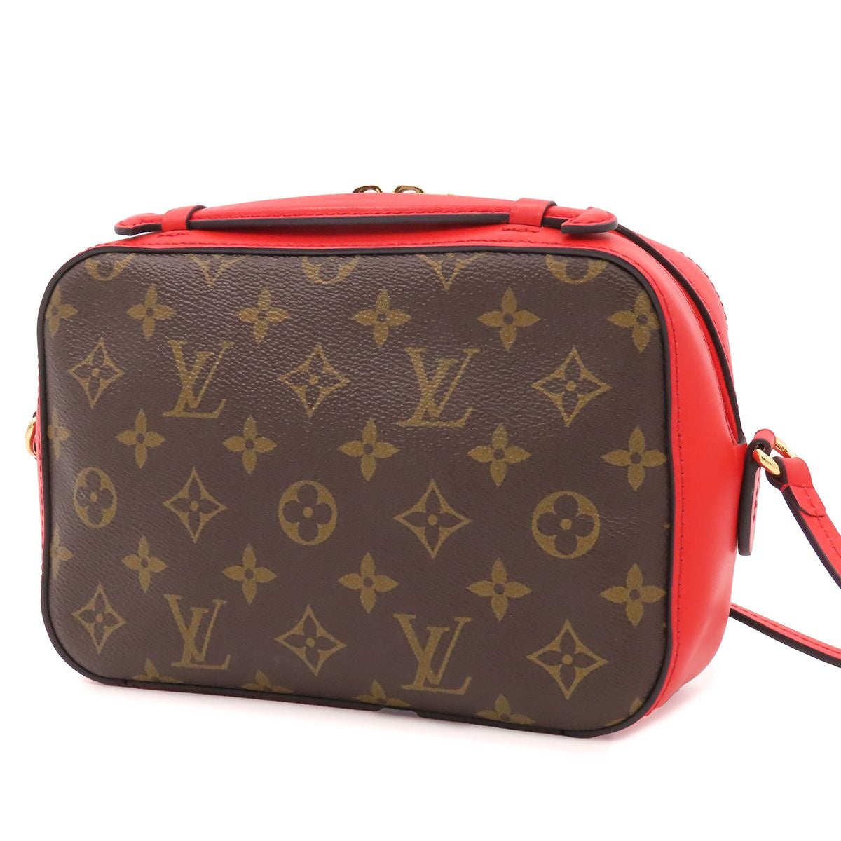 Louis Vuitton Saintonge Red Coquelicot Monogram Canvas Shoulder Bag — view 2