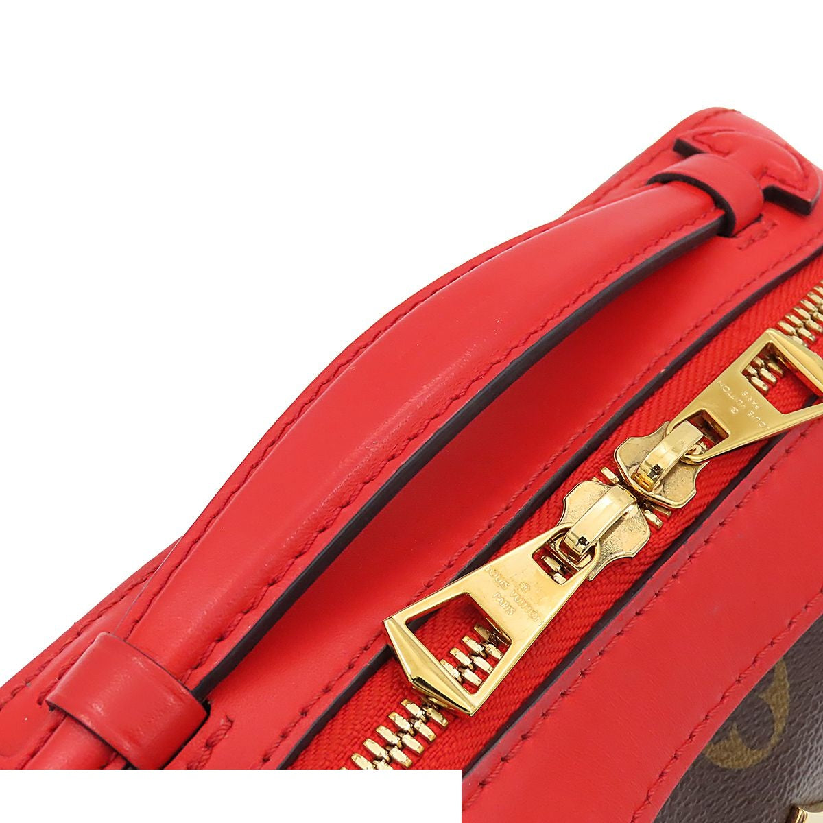 Louis Vuitton Saintonge Red Coquelicot Monogram Canvas Shoulder Bag — view 4