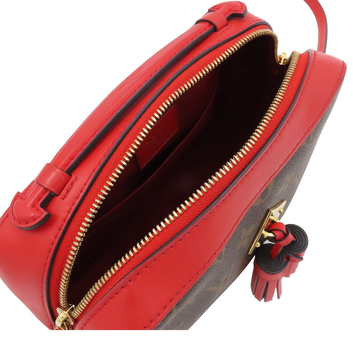 Louis Vuitton Saintonge Red Coquelicot Monogram Canvas Shoulder Bag — view 6