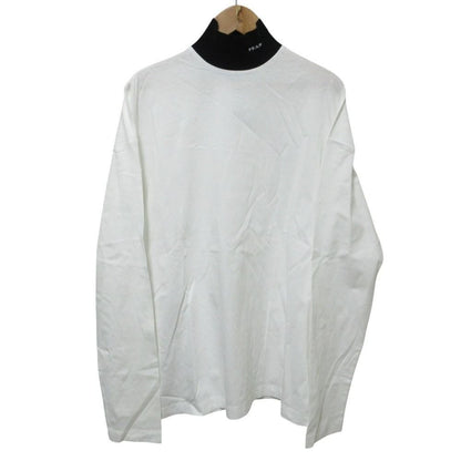 Prada Cleaned High Neck Bicolor Long Sleeve T-Shirt S White Black