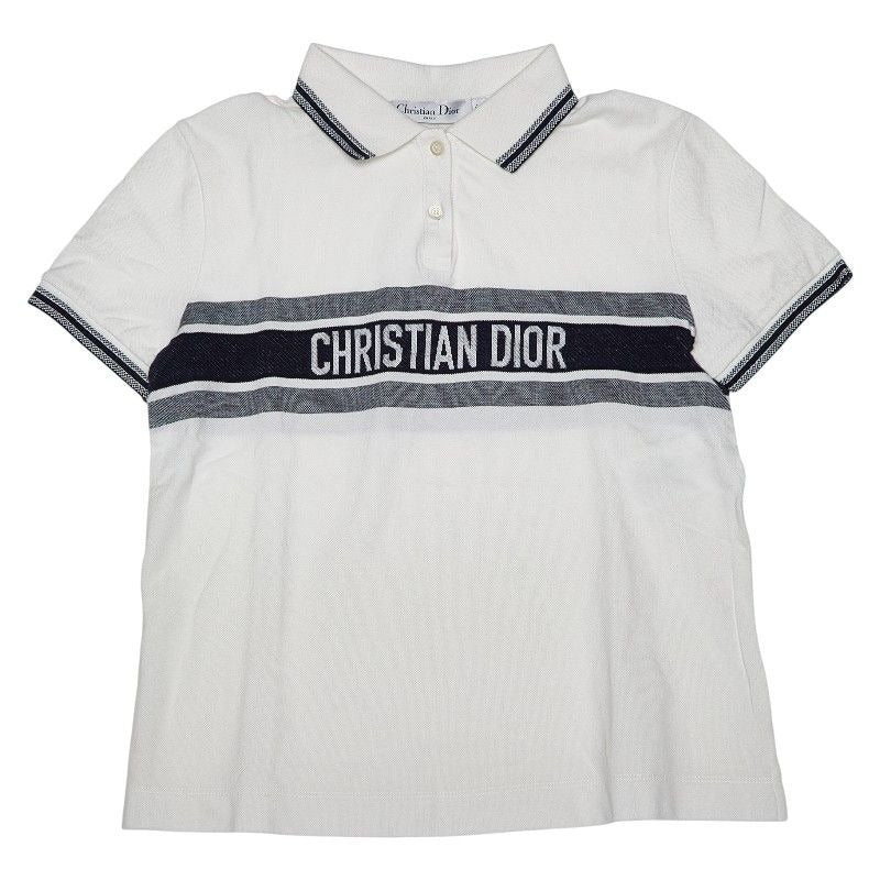 Dior Logo Polo Shirt XS White Multicolor Cotton Jersey