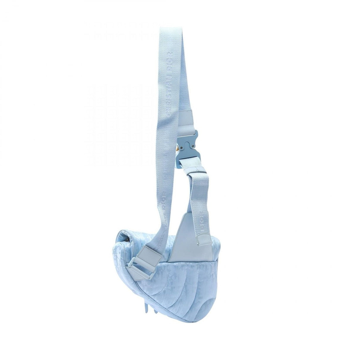 Dior Waist Bag Body Erl Saddle Oblique Light Blue Nylon Leather — view 2
