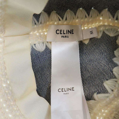 Celine 24ss Triomphe Bucket Hat Crocheted Wool and Denim Triomphe Bucket Hat