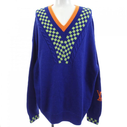 Louis Vuitton Damier Jacquard V-neck Knit Sweater