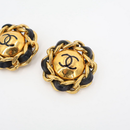 Chanel Coco Mark 29 Brooch GP And Leather Gold Scratch Scuff