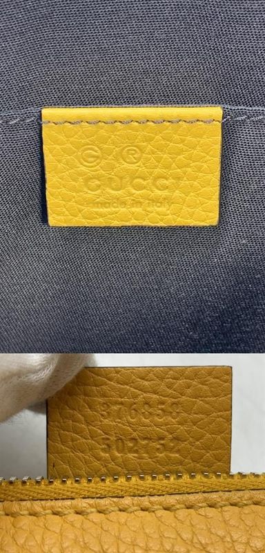 1573 Gucci Clutch Bag 376858 Yellow Fringe Bamboo Preowned Second Bag