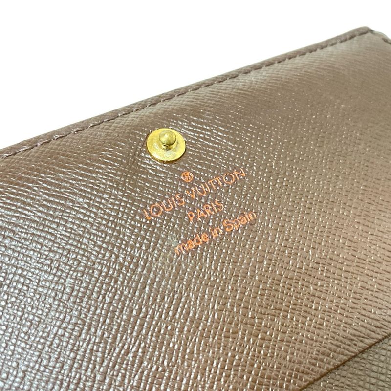 Louis Vuitton Damier Porte Monnaie Vieux Trésor N61730 Ebène Leather