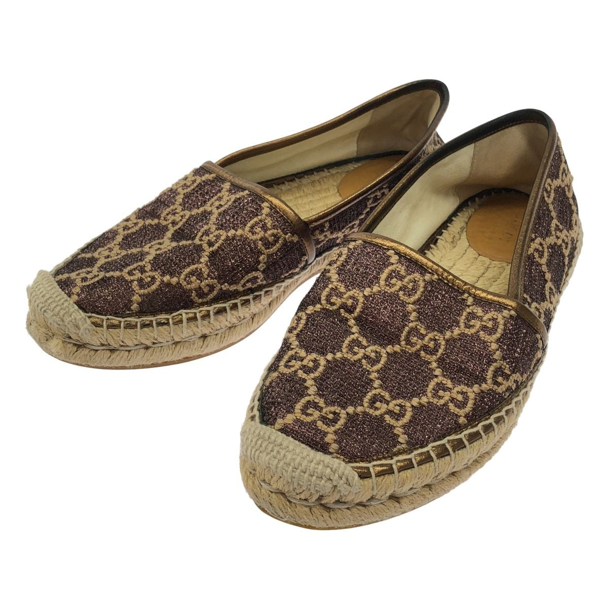 Gucci GG Herintage Espadrille Slip Ons Brown 37 Shoulder Bag