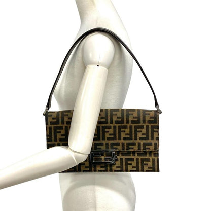 Fendi Zucca Shoulder Bag Jacquard Khaki Women