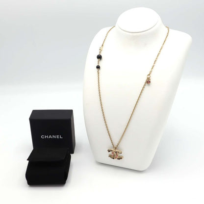 Chanel Necklace Coco Rhinestone C20 Gold Color Approx 12g Accessories H13857