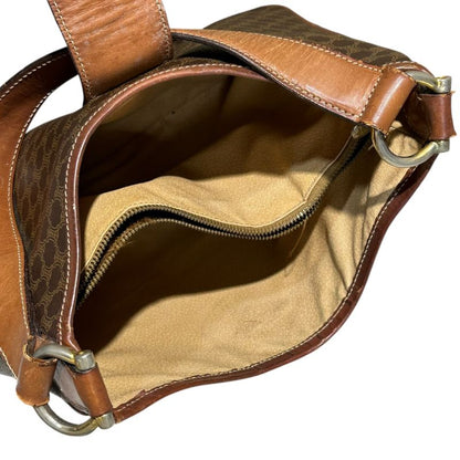 Celine Triumph Turnlock Macadam Pattern Hobo Bag Triomphe Turnlock Macadam