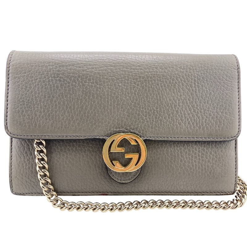 Gucci 510314 Chain Wallet Shoulder Bag Cabasn Diagonal Shoulder Brand Gray Women