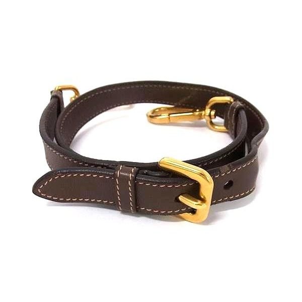 Prada Leather Bag Shoulder Strap Belt Brown — view 2