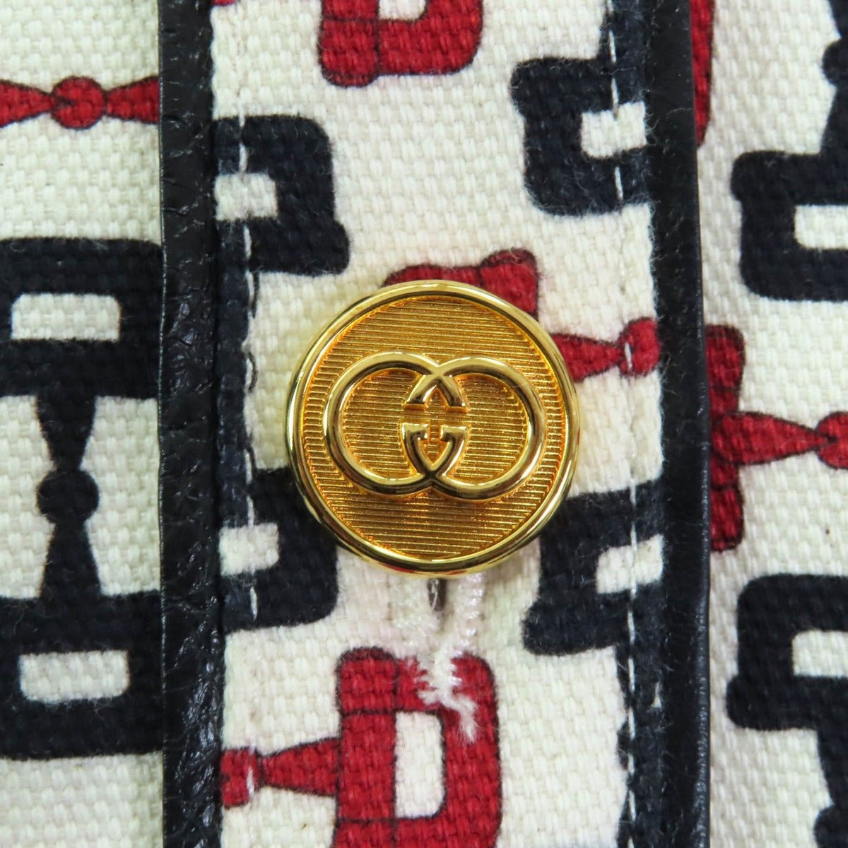 Gucci Zumi Cotton Interlocking Metal Parts Horsebit Print — view 6