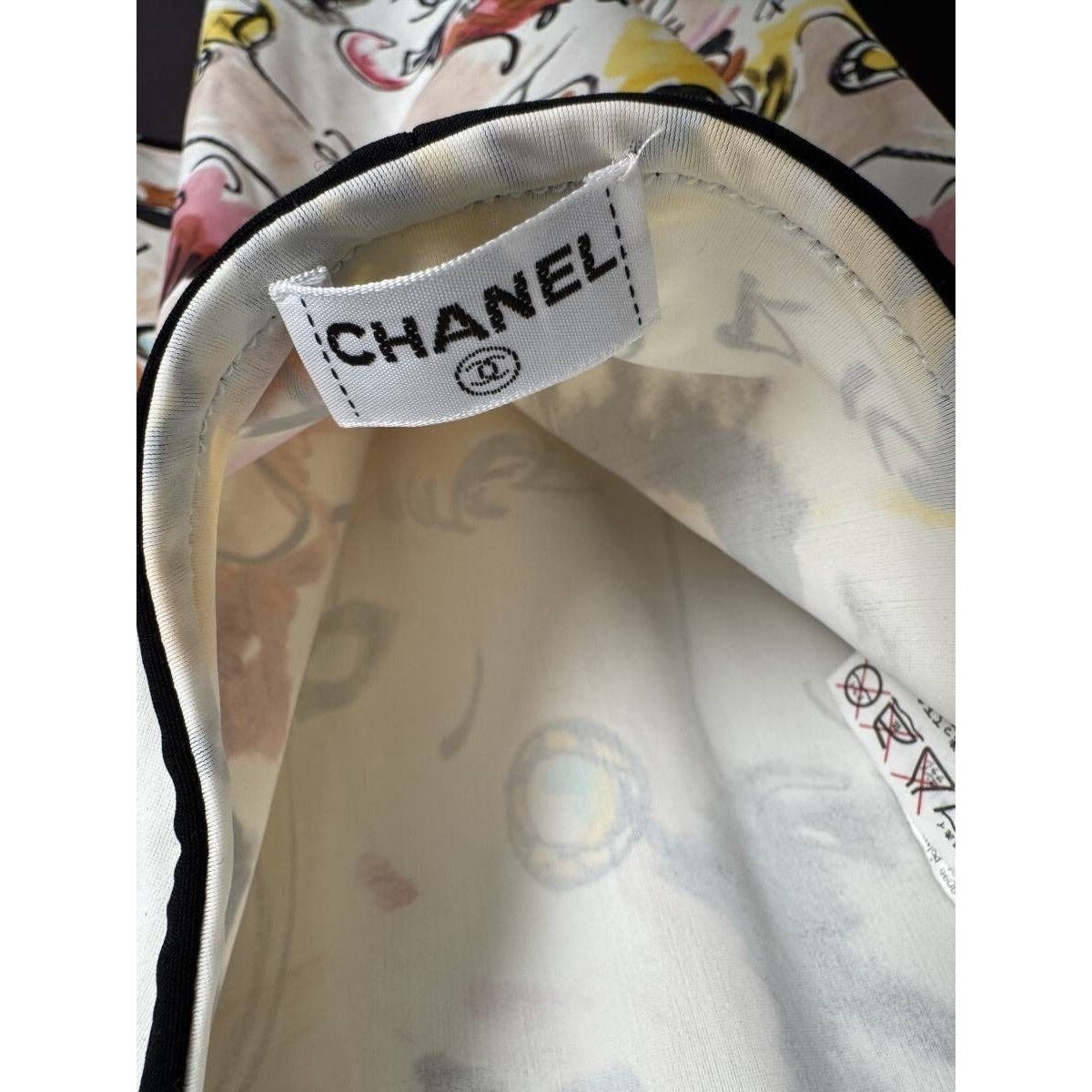 CHANEL Vintage 1995 CC Halter Neck Comic Print Swimsuit Flare Dress