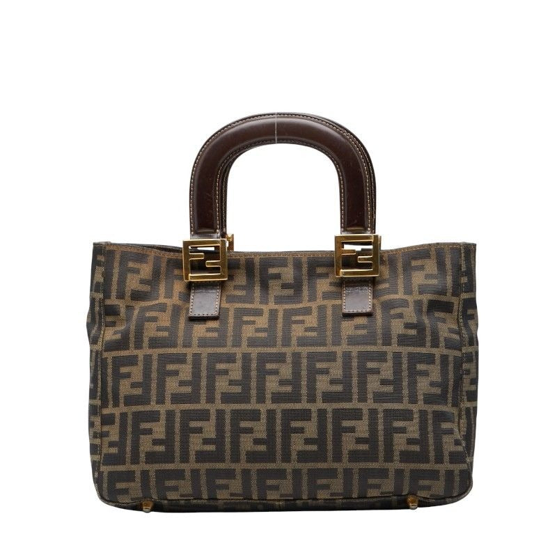 Fendi Zucca Brown Black Canvas Leather