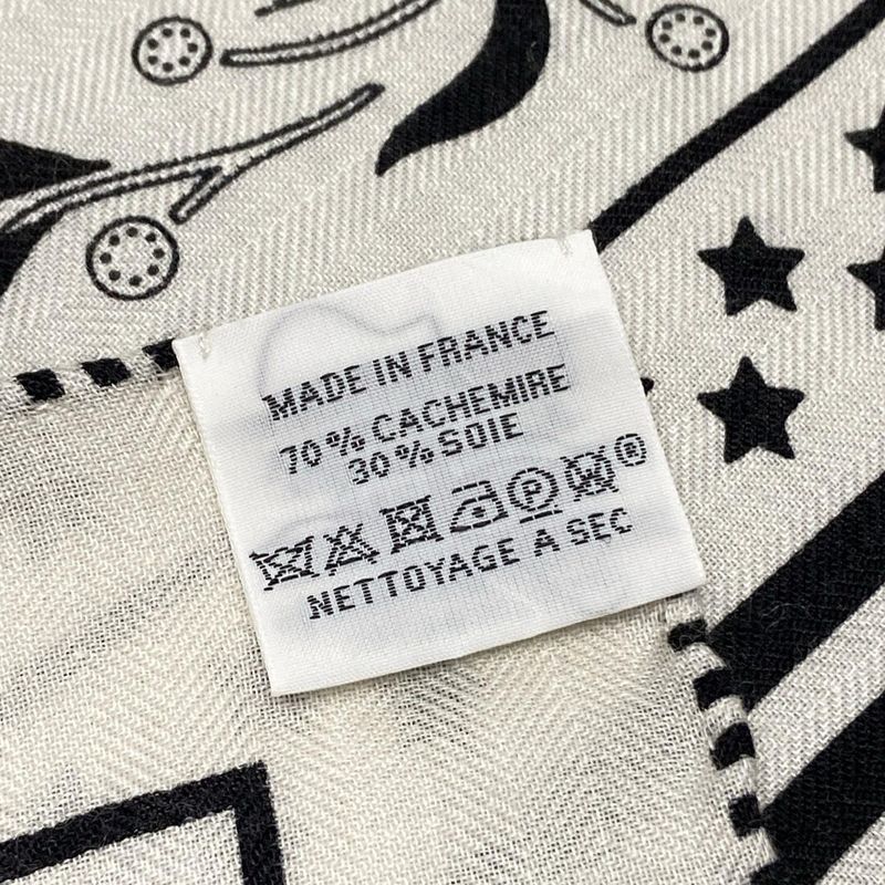 Hermes Stole (shawl) Carre Geant/shawl Carre 140 Ivory×black Festival Des