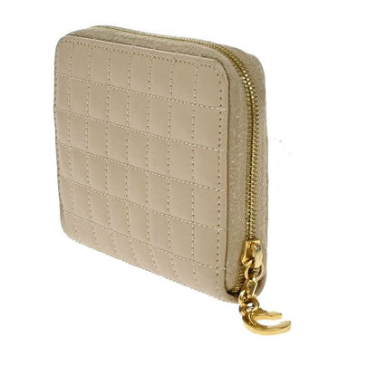 Celine Coin Case Coin Purse Compact Zip Beige 02ka960