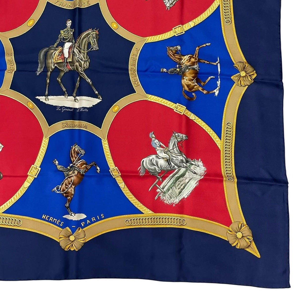 Hermes Carre 90 Scarf le General la Hotte French National Riding School Silk — view 5
