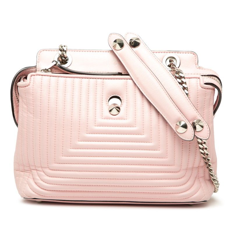 Fendicom Click Chain Shoulder Bag 8bn299 Pink Leather Women Fendi
