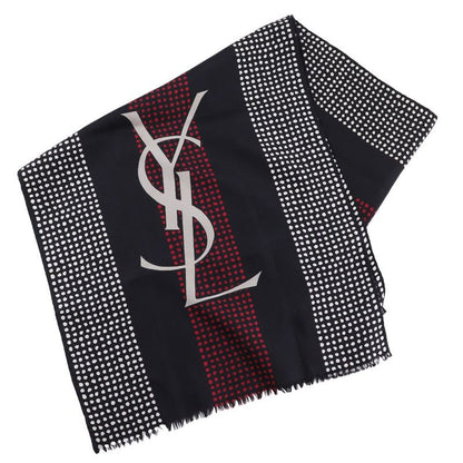 YVES Saint Laurent Yves Saint Laurent YSL Logo Rectangular Silk Black Women's