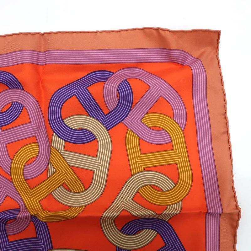 Hermes Gavroche 45 No 24 Circuit Scarf Chaine D'ancre Mauve Bois De
