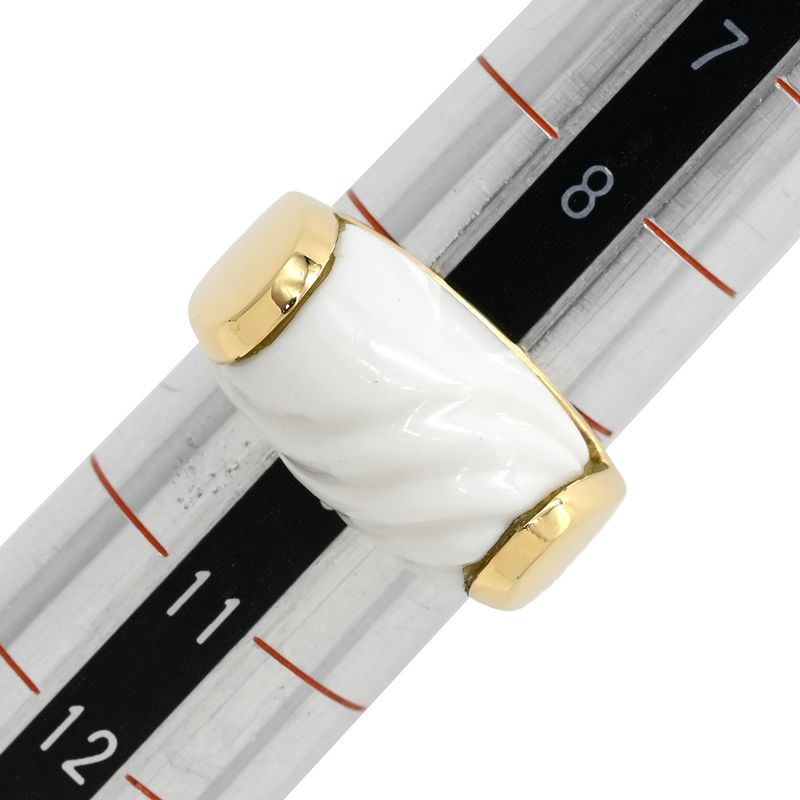 Bvlgari Bvlgari Ring Tronchet Ring 18k Yellow Gold White Ceramic Yellow-Gold