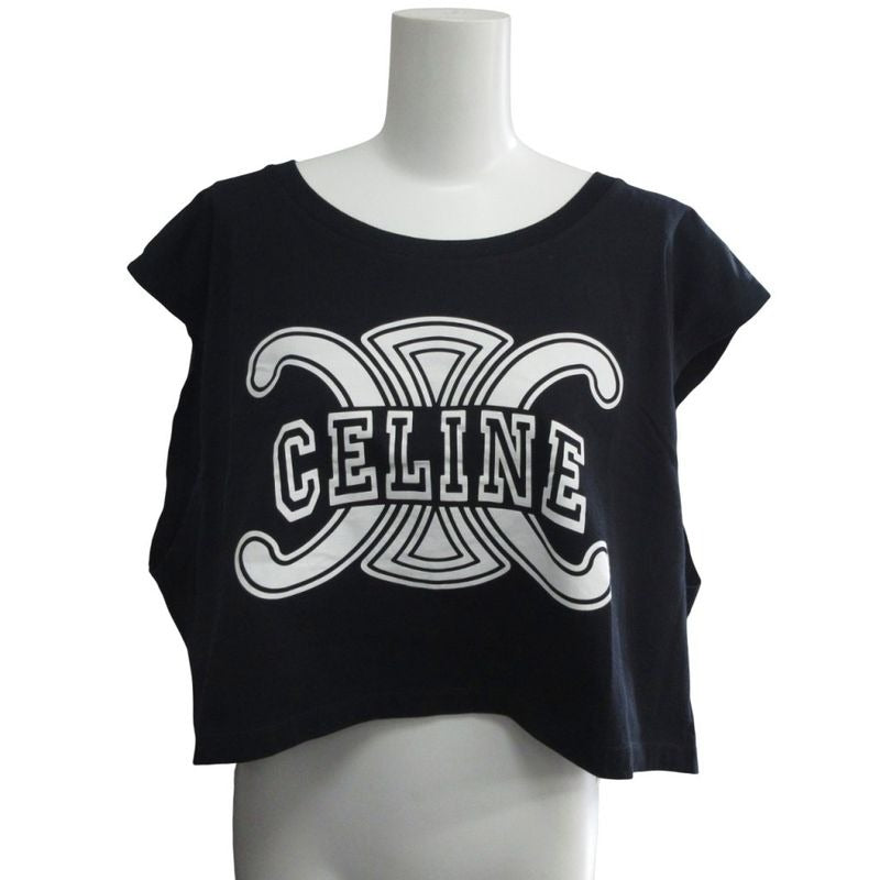 Celine 23 SS Triomphe Cropped T-Shirt Print Sleeveless Cut