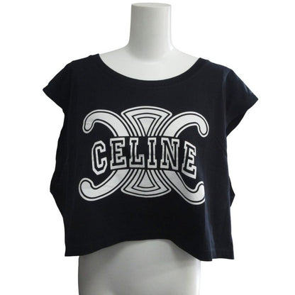 Celine 23 SS Triomphe Cropped T-Shirt Print Sleeveless Cut