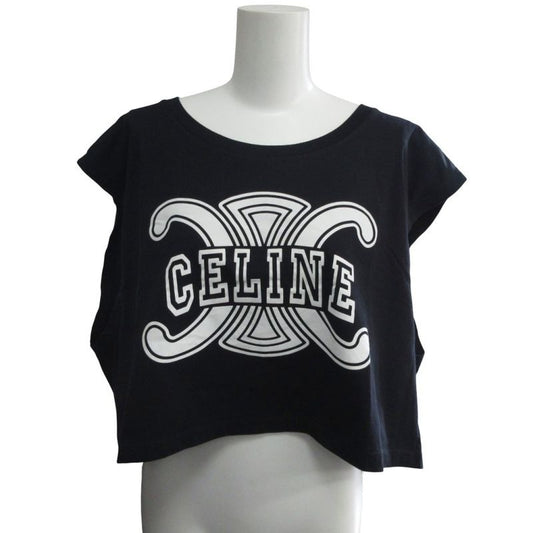 Celine 23 SS Triomphe Cropped T-Shirt Print Sleeveless Cut