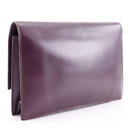 Hermes FACO Vintage Box Calf Bordeaux I Ladies Clutch Bag