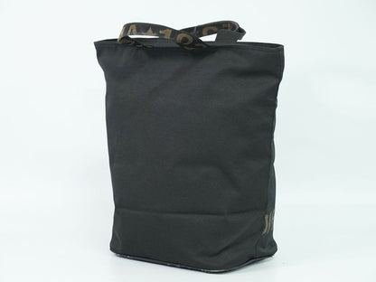 Authentic Fendi Logo Tote Handbag Canvas Black 26488 Bag Pre-owned [follow-up