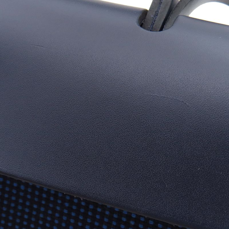 Hermes 2 Way Bag Herbag Her Bag Zip PM 31 Leather Toile Cadrille Blue Egée and