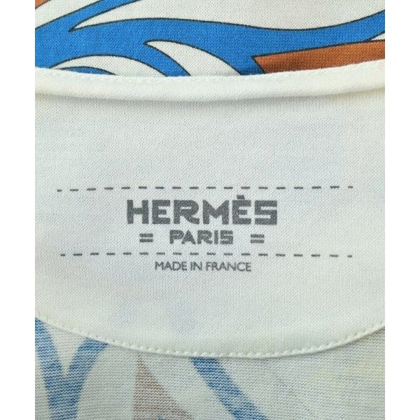 Hermes T-Shirt Cotton White Blue Brown — view 3