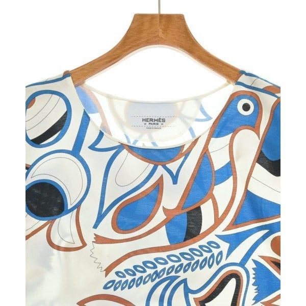 Hermes T-Shirt Cotton White Blue Brown — view 4