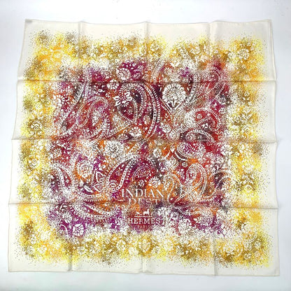 Hermes Scarf Silk Carre 90 Indian Dust White