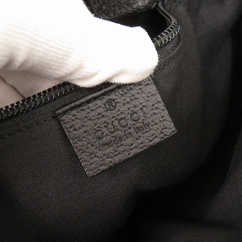 Gucci Sherry Line 189749 GG Canvas Leather Black Shoulder Bag Black 1412 Gucci